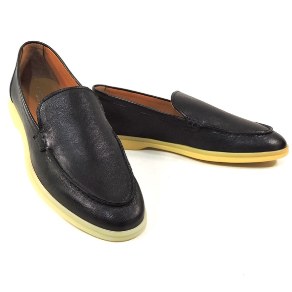 ALBERTO CICCIOLI 🇮🇹 MEN'S BLACK SOFT LEATHER COMFORT SUMMER LOAFERS